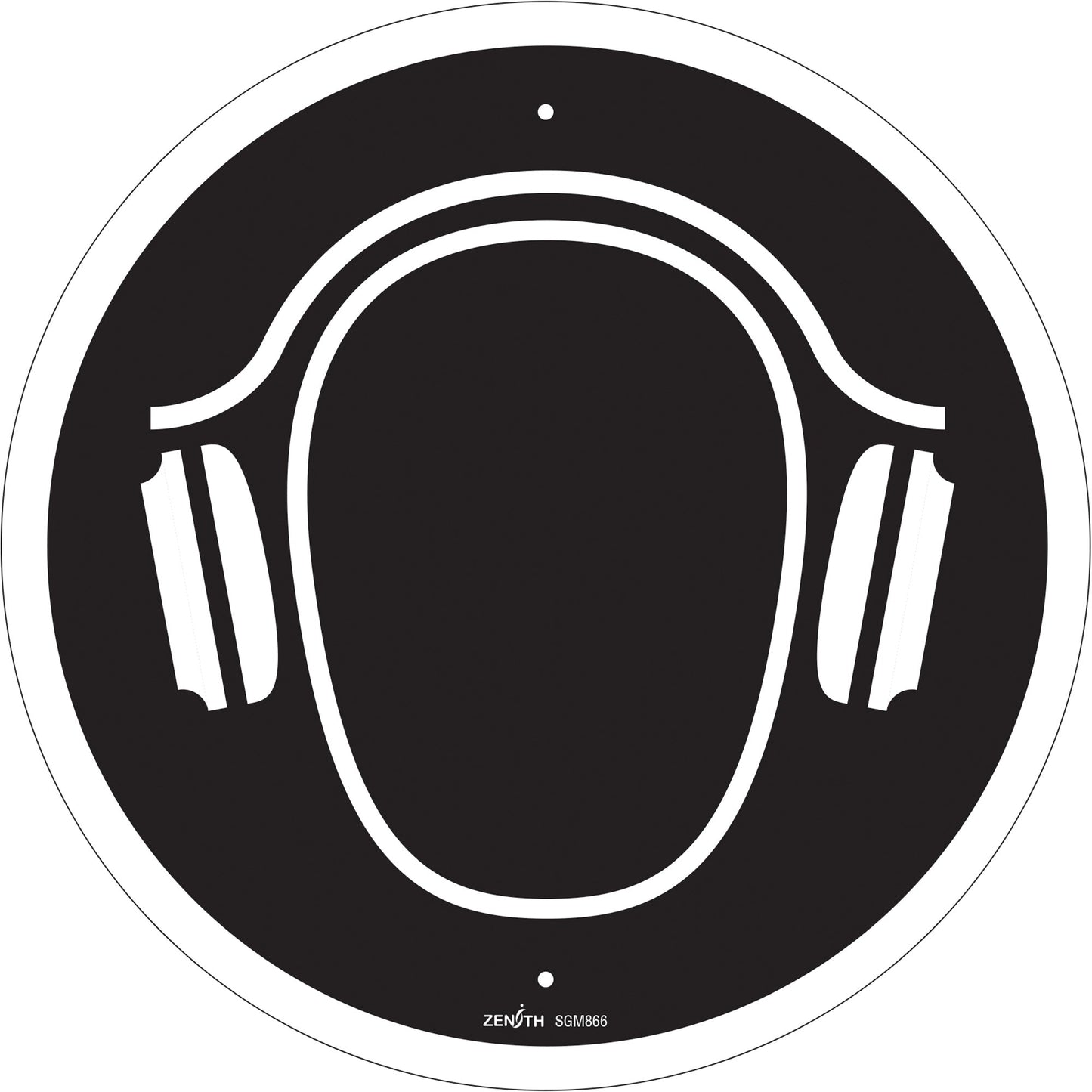 Hearing Protection Required CSA Standard Safety Sign, 12" x 12", Plastic, Pictogram