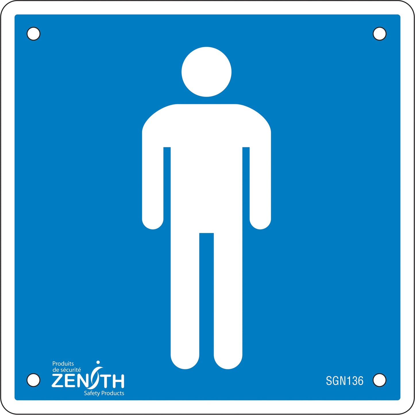 Men CSA Standard Safety Sign, 6" x 6", Plastic, Pictogram