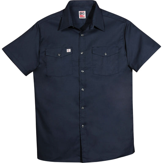 Short-Sleeved Twill Work Shirt, Men's, 2X-Large (Tall), Navy Blue