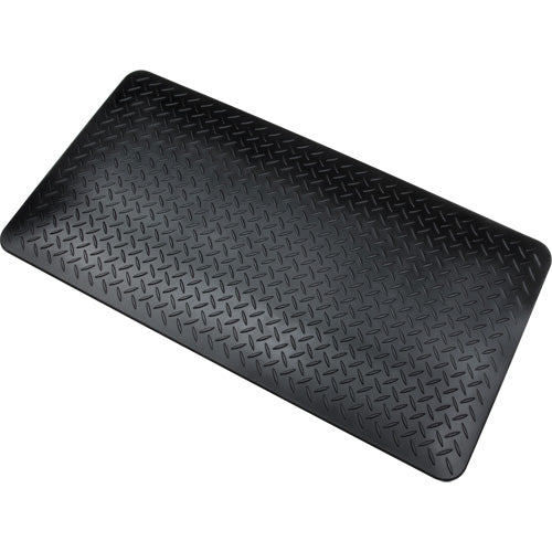 Anti-Fatigue Matting, Diamond, 1-2/3' x 3-1/4' x 3/4", Black, Polyurethane