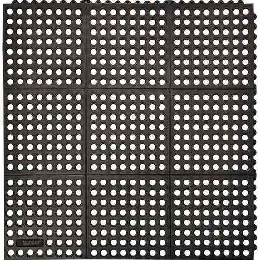 Cushion-Ease® 550 Interlocking Anti-Fatigue Mat, Slotted, 3' x 5' x 3/4", Black, Rubber