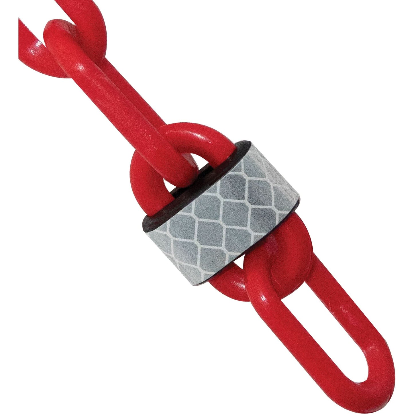 100' Reflective Plastic Chain Barrier, Red