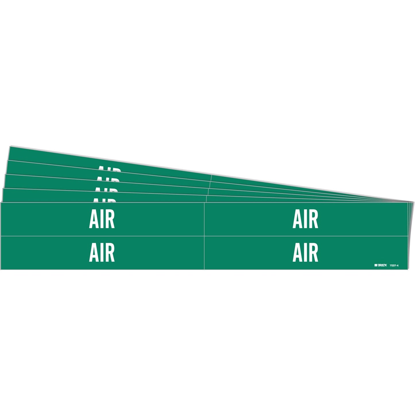 Marqueurs de tuyaux "Air", Autocollants, 1-1/8" H x 7" L, Blanc sur vert