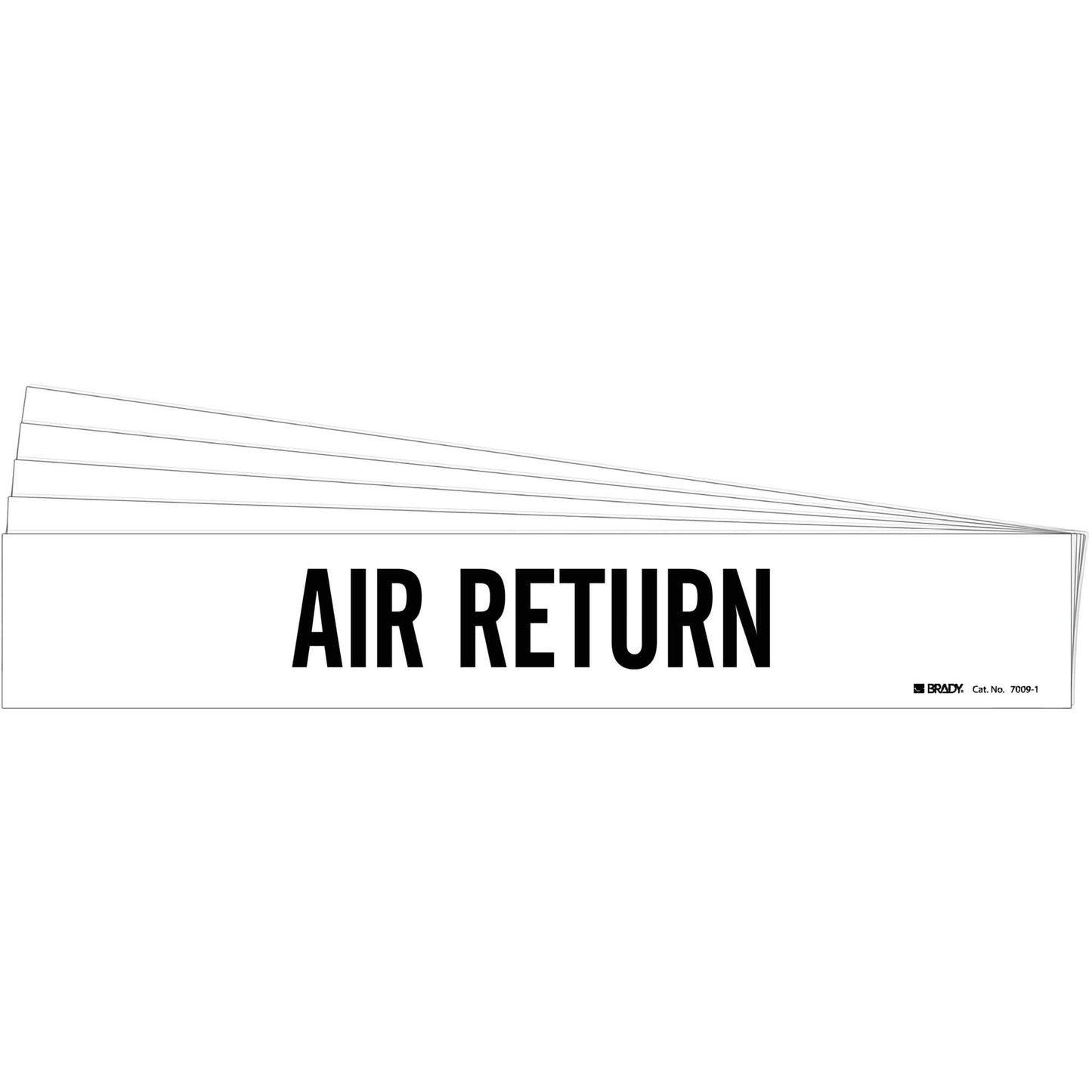Marqueur de tuyau « Air de retour », auto-adhésif, 2-1/4" H x 14" L, noir sur blanc