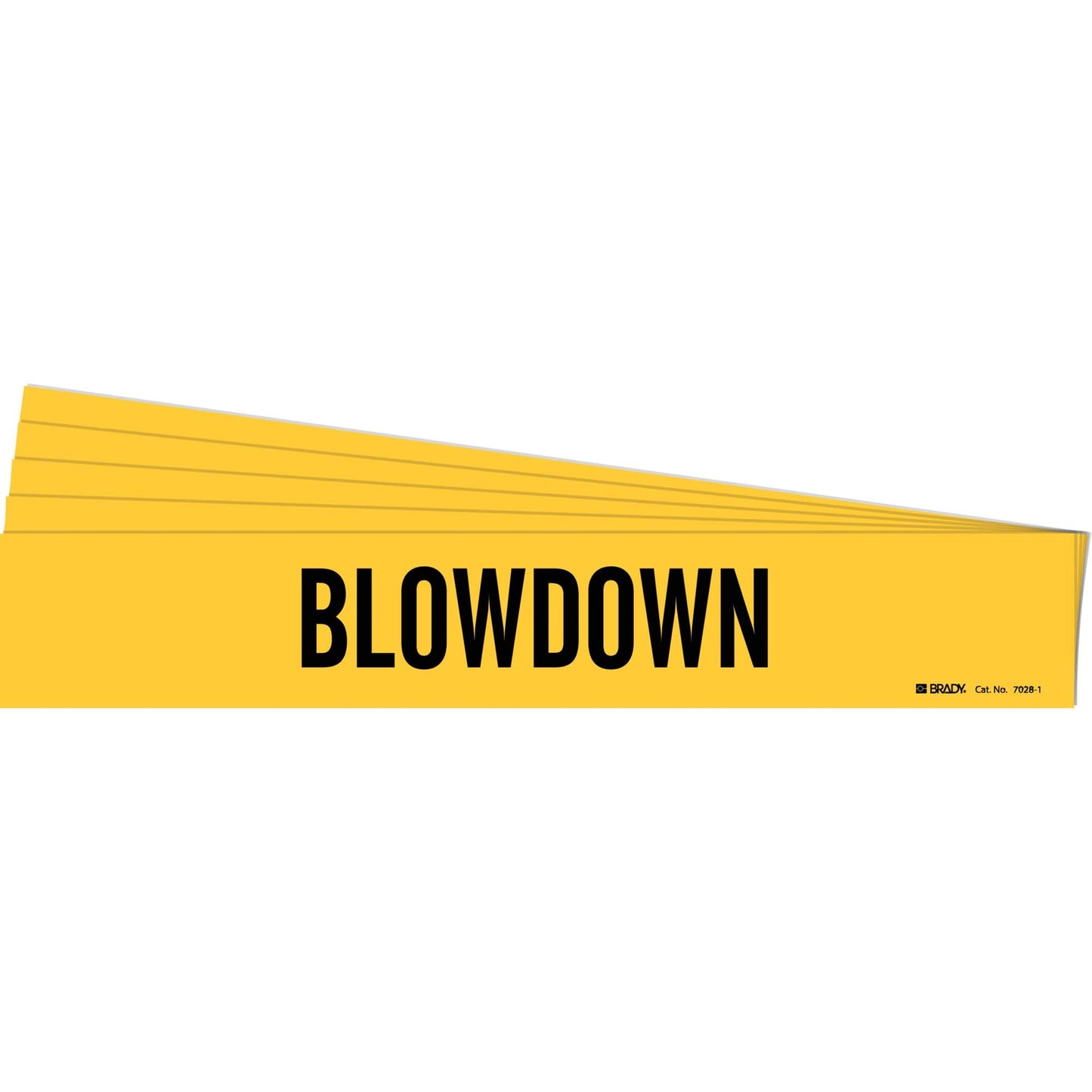 "Blow Down" Pipe Marker, Self-Adhesive, 2-1/4" H x 14" W, Black on Yellow