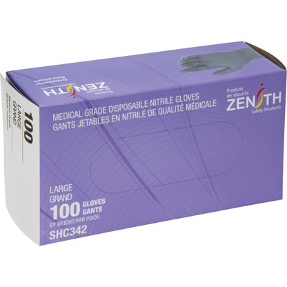 Medical Grade Disposable Gloves, Large, Nitrile, 6-mil, Powder-Free, Black, Class 2