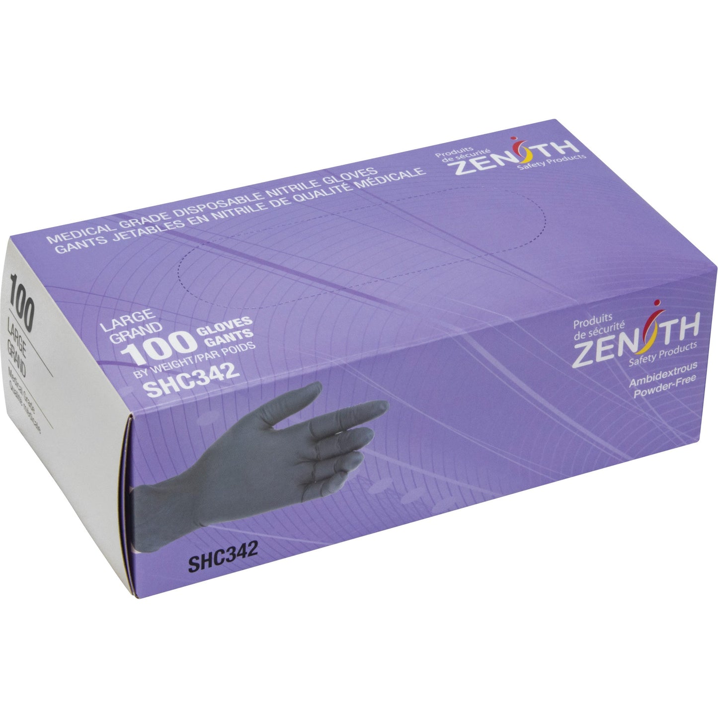 Medical Grade Disposable Gloves, Large, Nitrile, 6-mil, Powder-Free, Black, Class 2