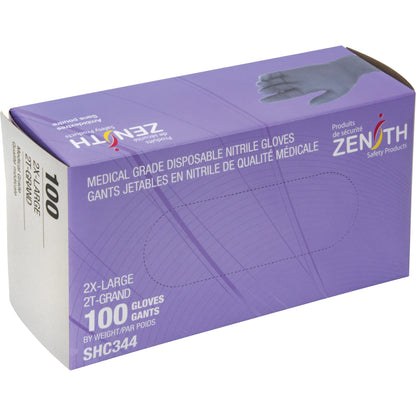 Medical Grade Disposable Gloves, 2X-Large, Nitrile, 6-mil, Powder-Free, Black, Class 2
