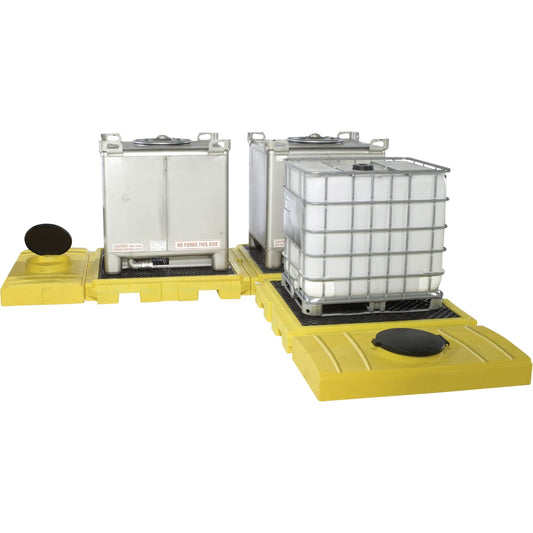 Palette anti-débordement ultra-modulaire à 3 réservoirs pour conteneurs IBC, 1 344 L de capacité de déversement, 629,9 cm x 27,9 cm x 157,5 cm