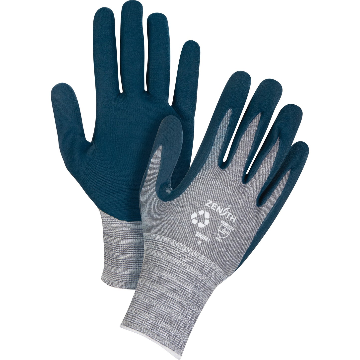 Eco-Friendly Lightweight Coated Gloves, 9, Foam Nitrile Coating, 15 Gauge, Polyester/RPET Shell