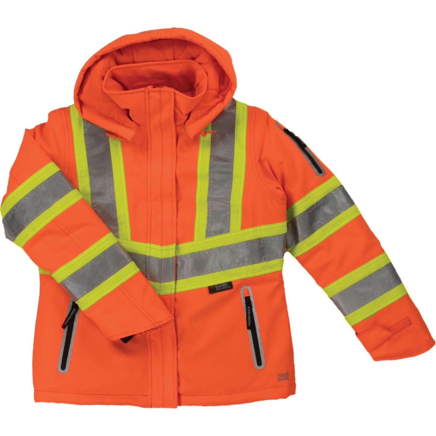 Women’s Insulated Flex Safety Jacket, Polyester, High Visibility Orange, Large