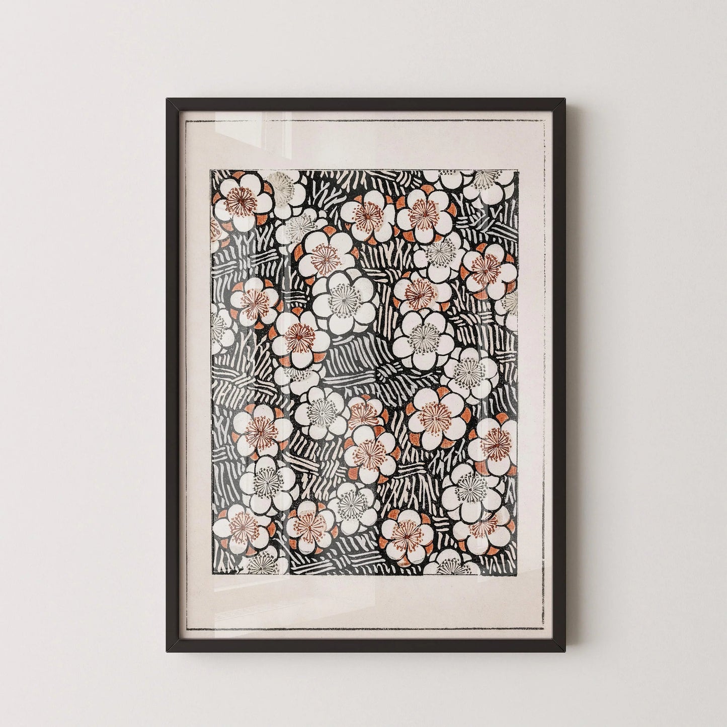 Vintage Japanese Botanical Art Print: Shin Bijutsukai Flower Pattern