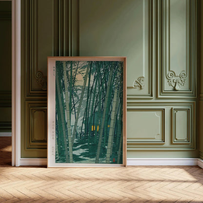 Estampe Giclée Forêt de bambous de Shiro Kasamatsu : Art japonais vintage de l'estampe sur bois