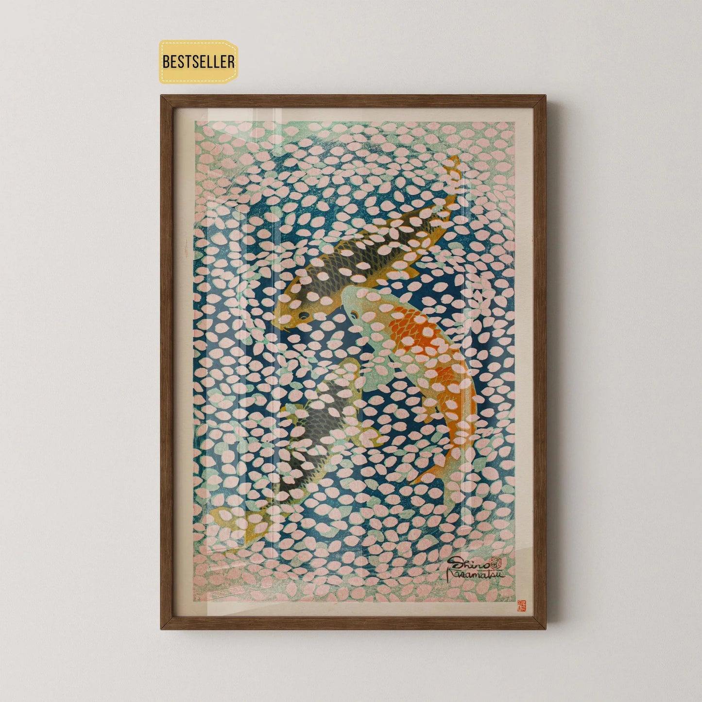 Shiro Kasamatsu - Wave of Petals Giclee Print: Vintage Japanese Woodblock Art