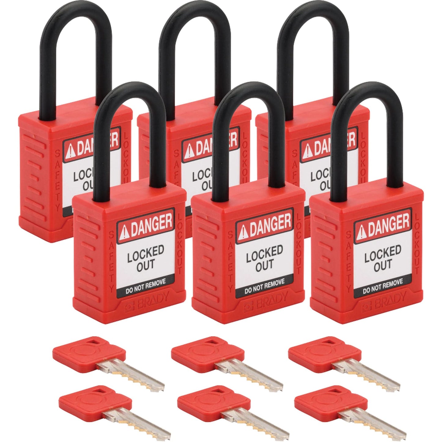 Standard Lockout Padlock, Safety Padlock, Keyed Different, Nylon, 1-1/2" Width