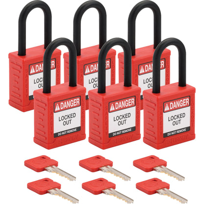Standard Lockout Padlock, Safety Padlock, Keyed Different, Nylon, 1-1/2" Width