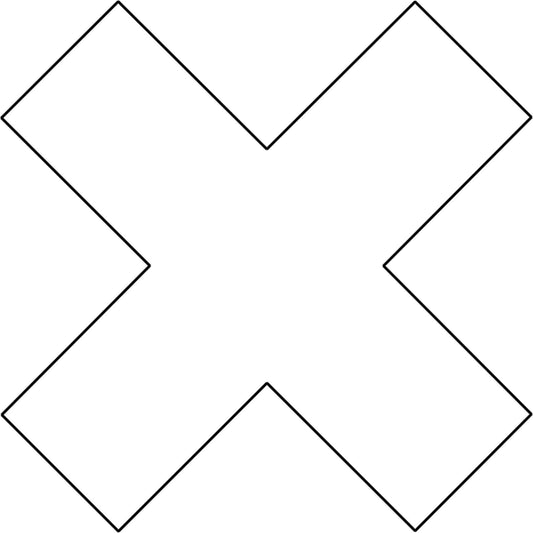 DuraStripe X-Treme X's, Cross, 6" L x 6" W, White, Vinyl
