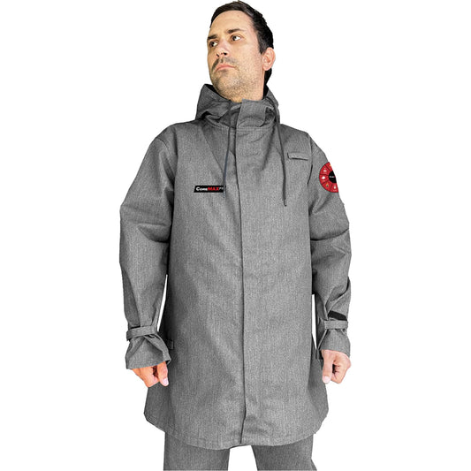 CoreMAX FR 35" Jacket with Attached Hood, Medium, Grey