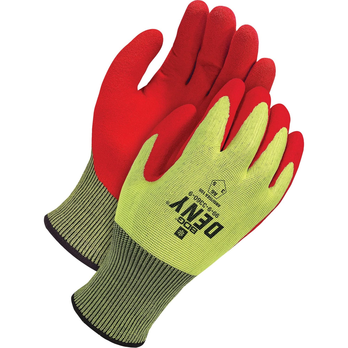 Deny® Lined Cut-Resistant Touchscreen Gloves, Size 9, 18 Gauge, Foam Nitrile Coated, HPPE Shell, ASTM ANSI Level A6