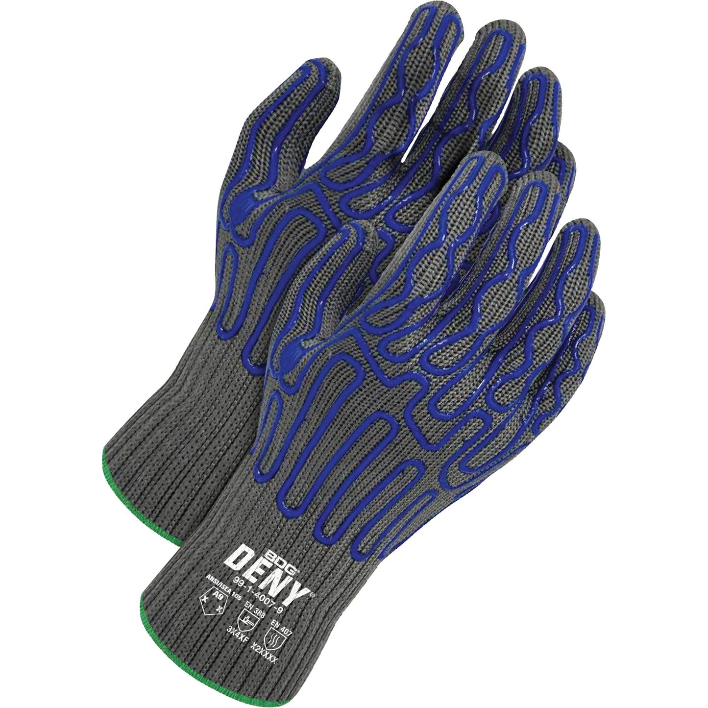 Deny® Coated Cut-Resistant Food Contact Gloves, Size 8, 7 Gauge, Silicone Coated, HPPE Shell, ASTM ANSI Level A9/EN 388 Level F