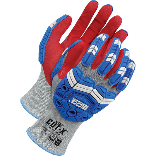 Gants anti-coupure et anti-choc Cut-X® avec écran tactile, jauge 12, paume en nitrile mousse, manchette élastique