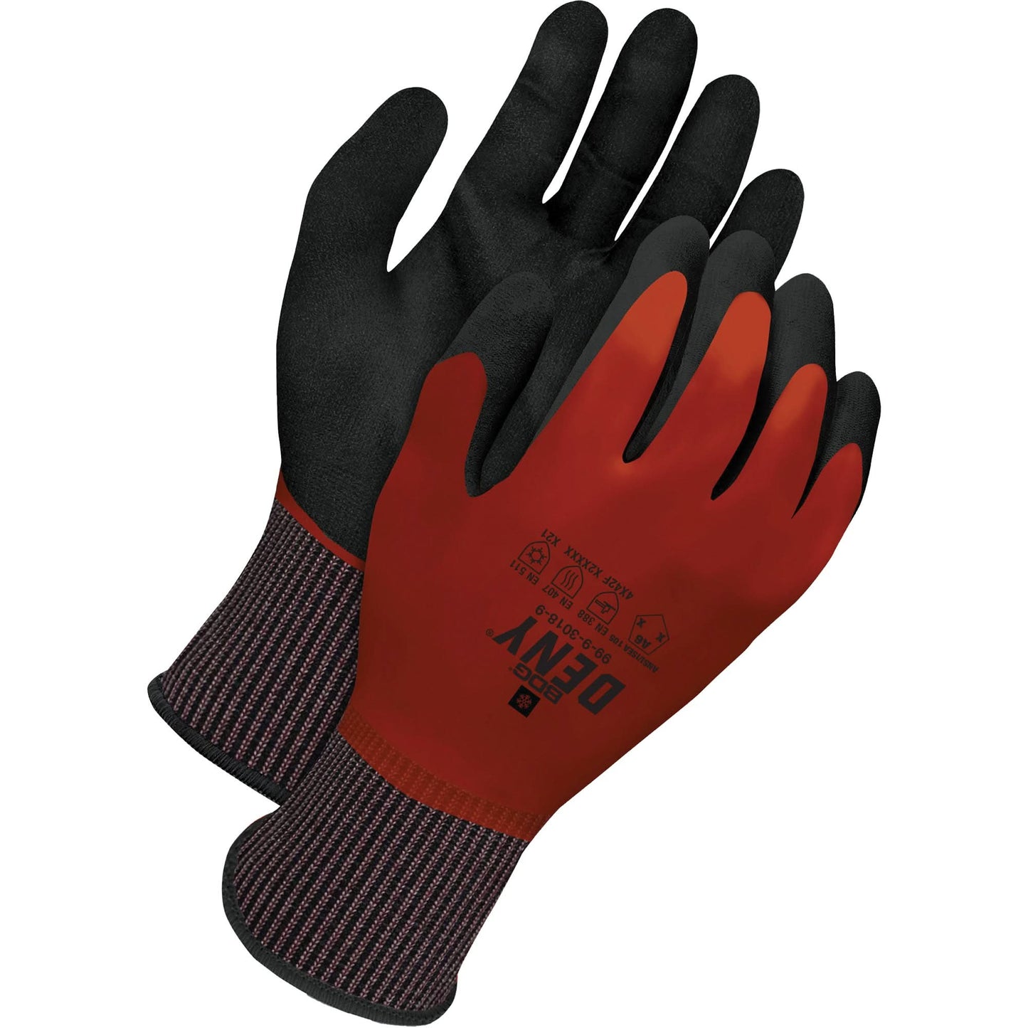 Deny® Lined Cut-Resistant Food Contact Gloves, Size 8, 18 Gauge, Foam Nitrile Coated, HPPE Shell, ASTM ANSI Level A6/EN 388 Level F