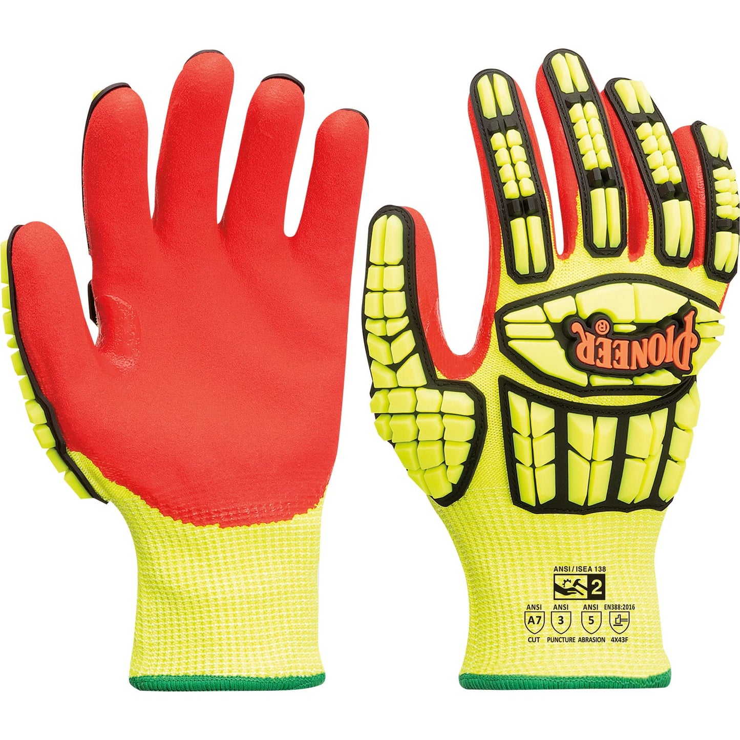 Cut and Impact-Resistant Gloves, 2X-Large, Synthetic Palm, Knit Wrist Cuff