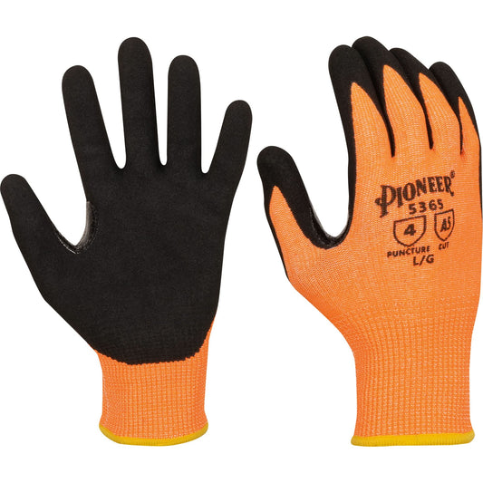 Gants résistants aux coupures, compatibles avec les écrans tactiles, taille 2TG, jauge 13, enduits de nitrile, coque polyester/HPPE, ASTM ANSI Niveau A5