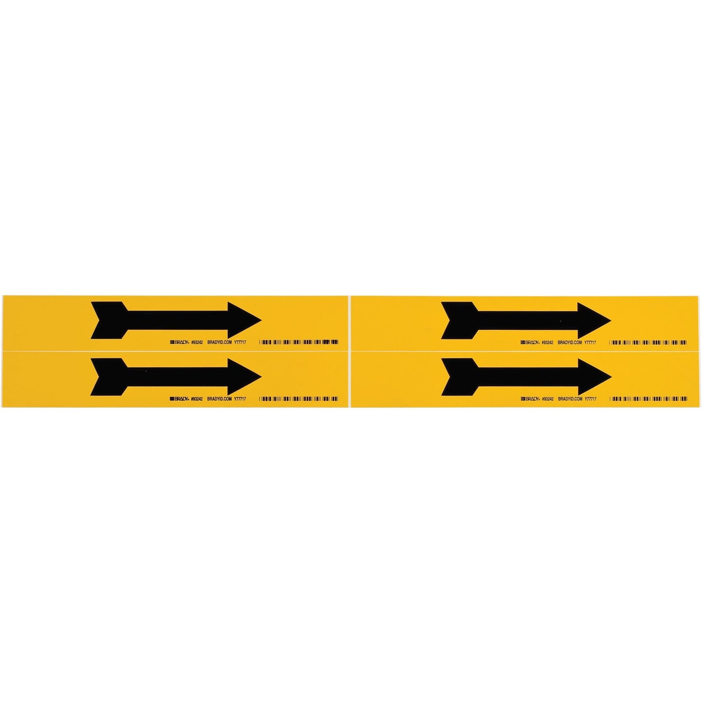 Arrow Pipe Marker, Self-Adhesive, 1-1/8" H x 7" W, Black on Yellow
