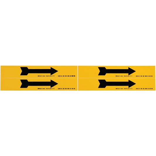 Arrow Pipe Marker, Self-Adhesive, 1-1/8" H x 7" W, Black on Yellow