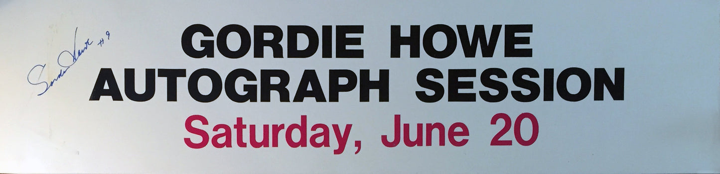 GORDIE HOWE AUTOGRAPHED VINTAGE SIGN - DETROIT RED WINGS (22.5" BY 5.5")