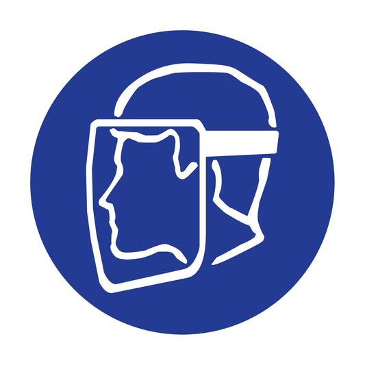 Right to Know Pictogram Labels - Face Shield, Vinyl, Sheet, 1" L x 1-1/8" W