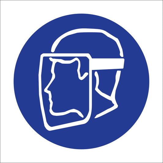 Right to Know Pictogram Labels - Face Shield, Vinyl, Sheet, 1-1/4" L x 1-1/2" W
