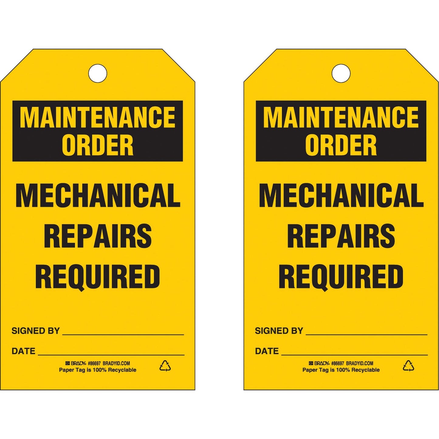 Safety Tags, Cardstock, 4" W x 7" H, English