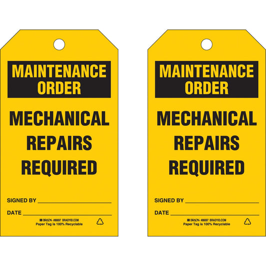 Safety Tags, Cardstock, 4" W x 7" H, English