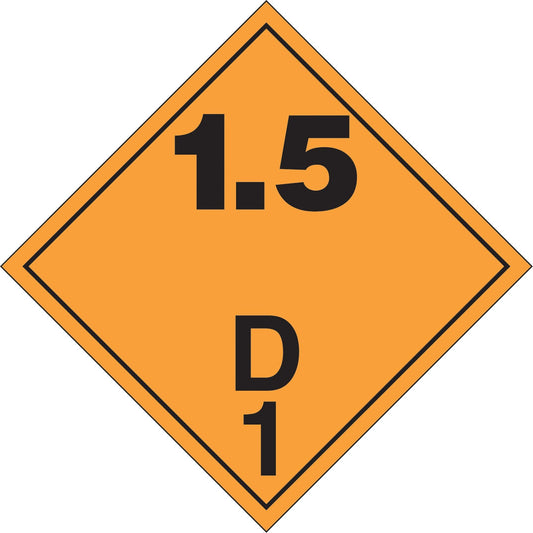 Explosive Materials TDG Placard, Plastic
