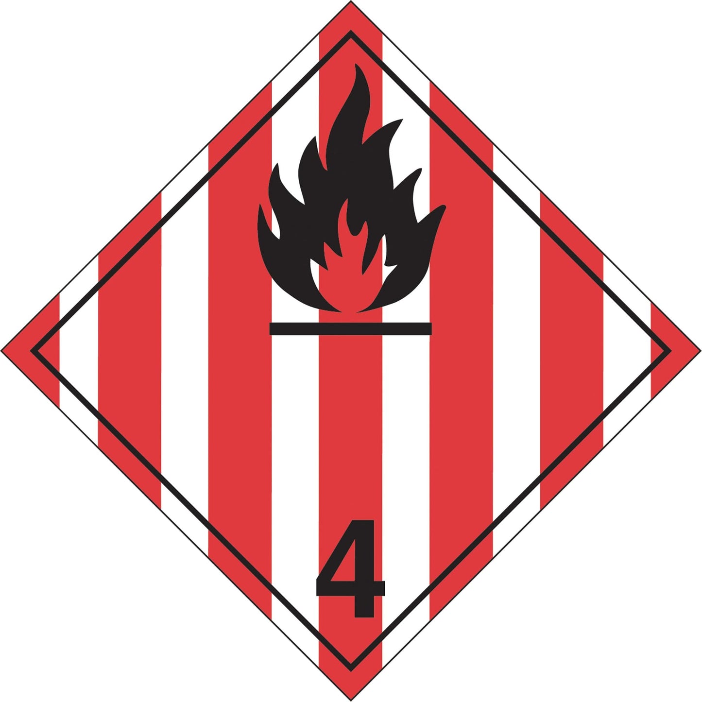 Flammable Solids TDG Placard, Plastic