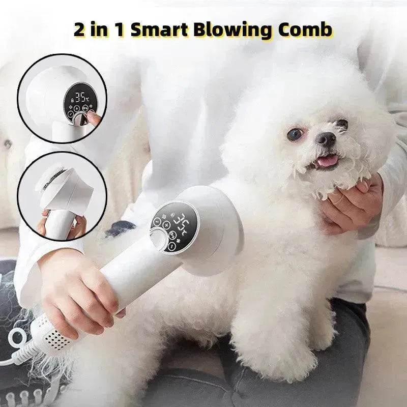 Séchoir intelligent pour animaux de compagnie Chien Golden Retriever Chat Toilettage Coiffure Souffleur et peigne Silencieux Sans danger Fournitures de nettoyage pour animaux de compagnie Produits pour animaux de compagnie