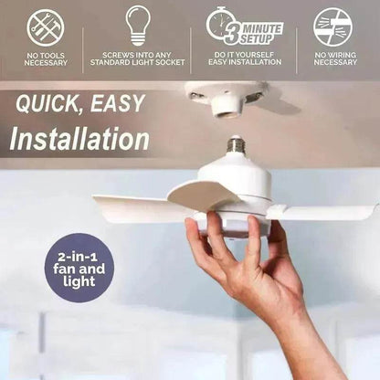 Smart Socket Light Fan With Remote Adjustable Screw Mouth Intelligent Remote Control Integrated LED Fan Light