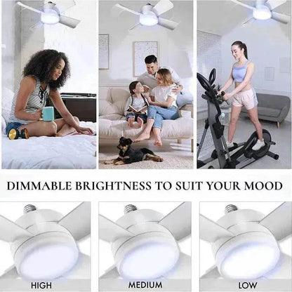 Smart Socket Light Fan With Remote Adjustable Screw Mouth Intelligent Remote Control Integrated LED Fan Light