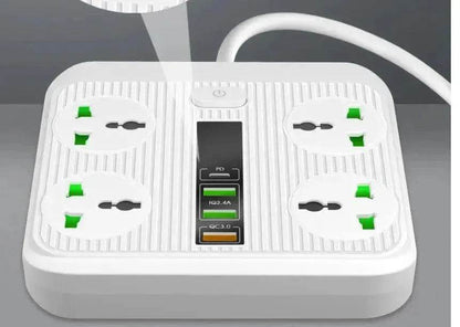Smart Socket Power TypeC PD 40W QC3.0 Power Strip16AC Universal Outlets 2M Extension Socket Plug