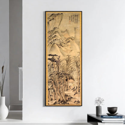 Impression Giclée Forêts d'Automne : Œuvre sépia chinoise de Wang Jianzhang