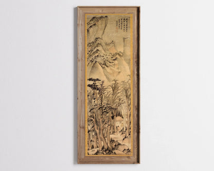 Impression Giclée Forêts d'Automne : Œuvre sépia chinoise de Wang Jianzhang