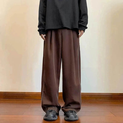 Pantalon de sport pour homme, coupe droite, jambe large, rayé, décontracté