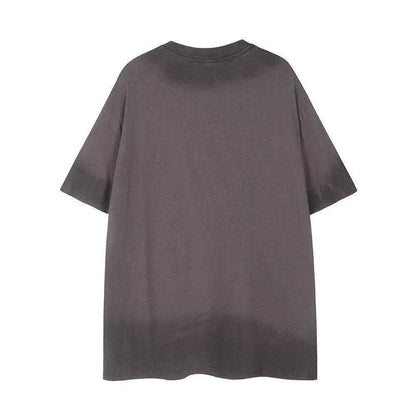 Spray Painting Do Dirty Old Letter Print Short-sleeve