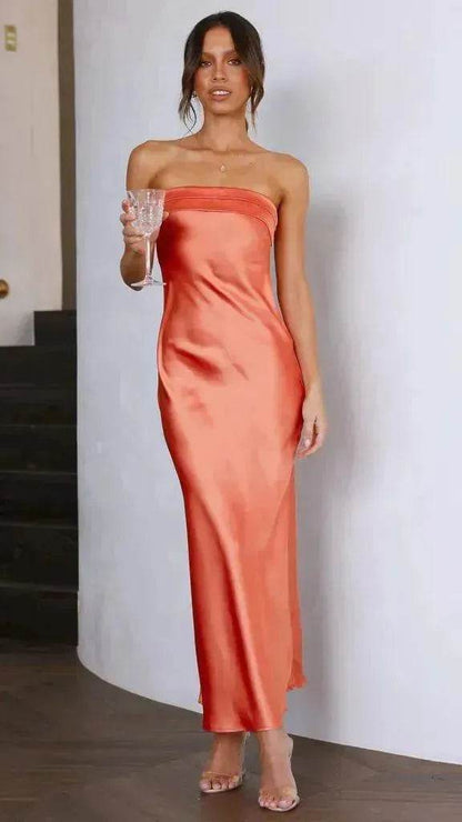 Nouvelle robe bustier sans manches et sans dos pour femme, style socialite élégant, printemps et été, style européen et américain