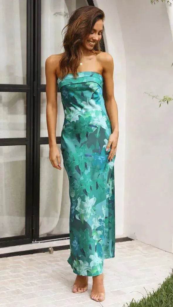 Nouvelle robe bustier sans manches et sans dos pour femme, style socialite élégant, printemps et été, style européen et américain
