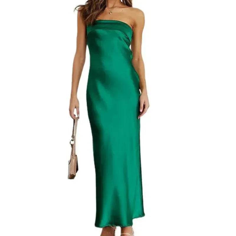 Nouvelle robe bustier sans manches et sans dos pour femme, style socialite élégant, printemps et été, style européen et américain