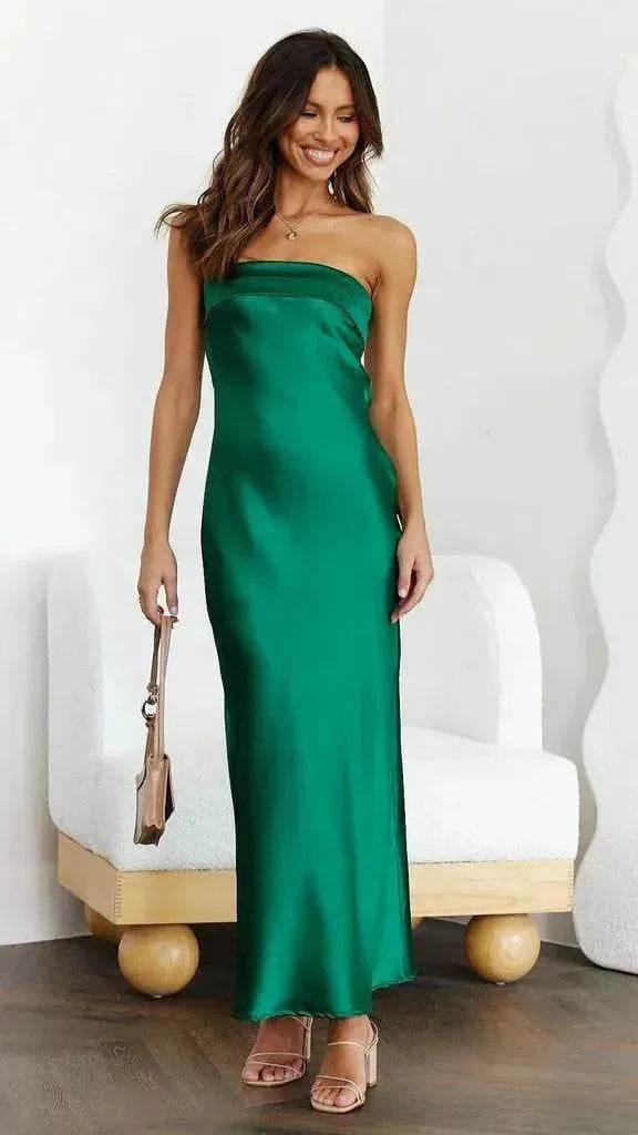 Nouvelle robe bustier sans manches et sans dos pour femme, style socialite élégant, printemps et été, style européen et américain