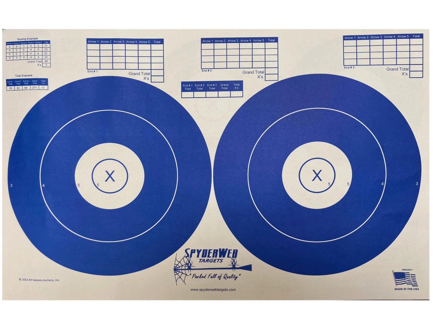 SpyderWeb Archery Paper Reversible Spot Target